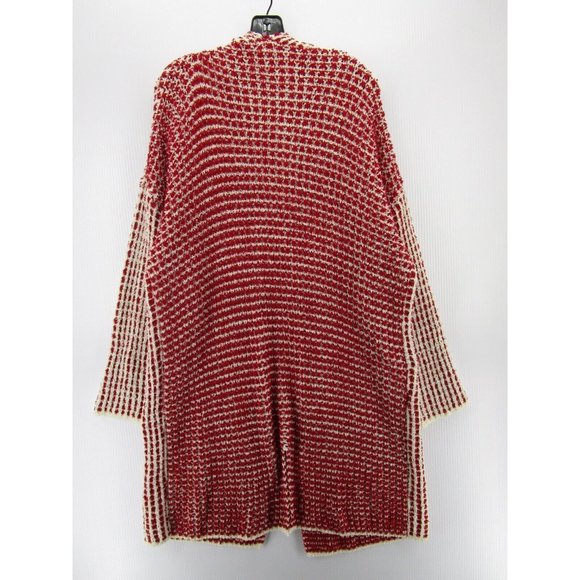 Pol Sweater Small White Open Cardigan Plaid Breathable Duster Preppy - Picture 6 of 10